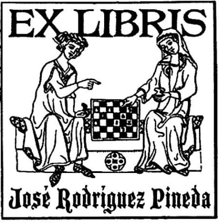 sello ex libris ajedrez